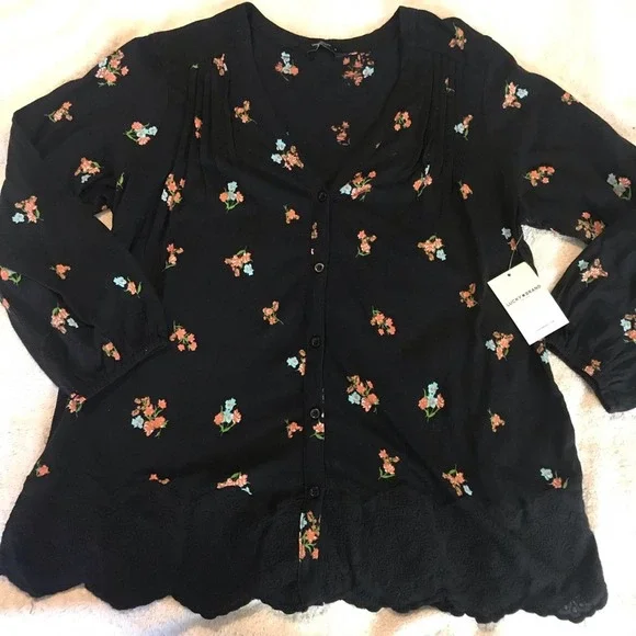 ラッキーブランド Lucky Brand Embroidered Peasant Lace Trim